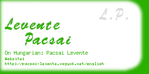 levente pacsai business card